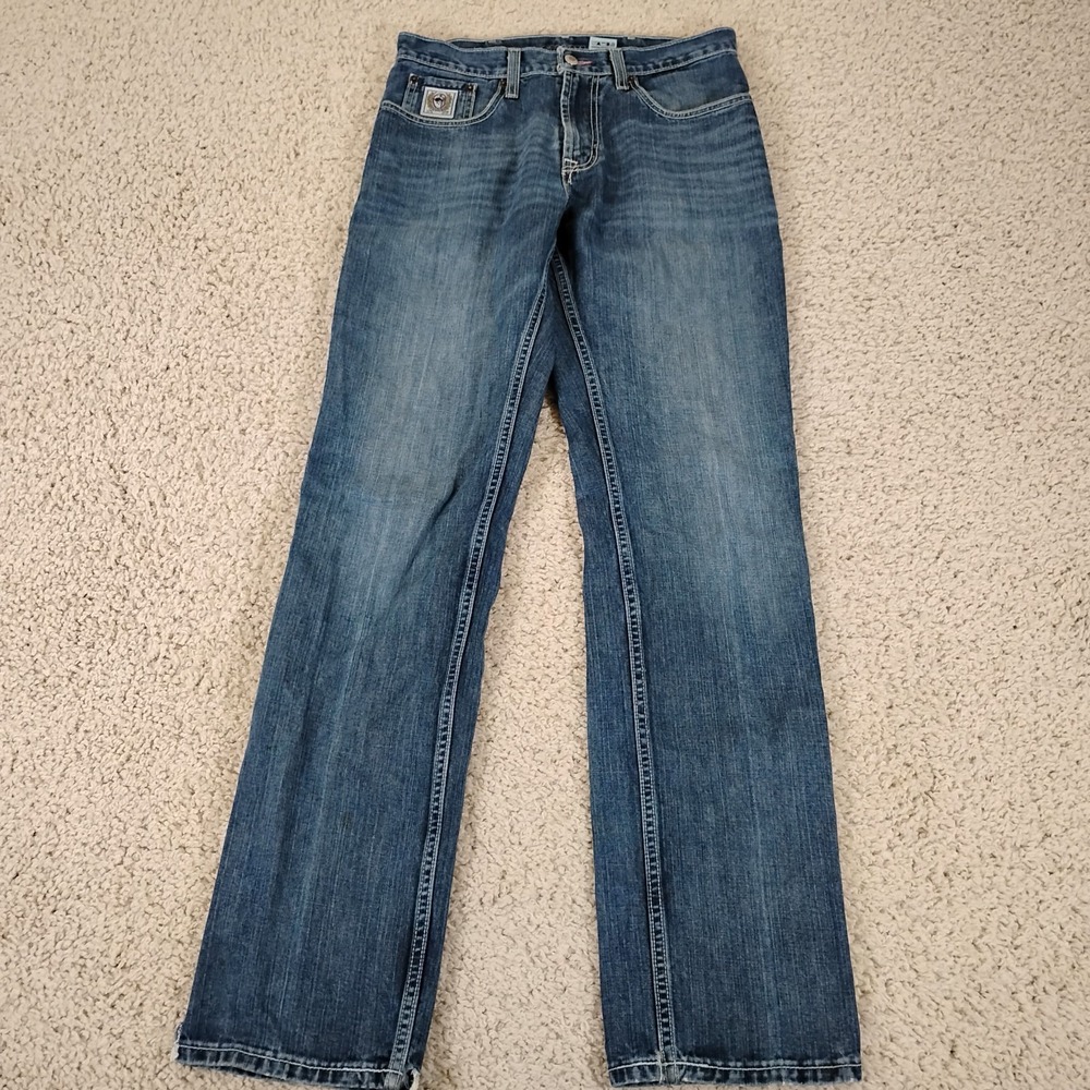 Cinch Jeans Mens 31x36 Blue Denim White Label MB92834019 Cowboy Western Faded
